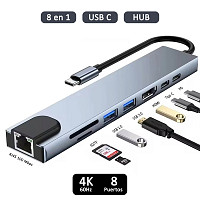 Hub USB-C 8 en 1 - Adaptador MacBook                                           