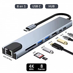 Hub USB-C 8 en 1 - Adaptador MacBook