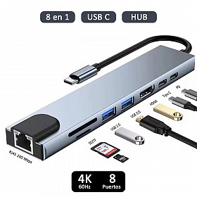 Hub USB-C 8 en 1 - Adaptador MacBook